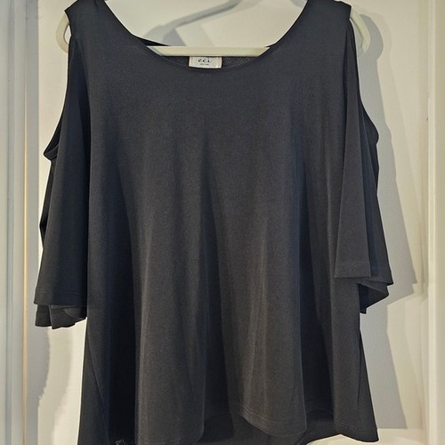 Eci black cold shoulder - black,