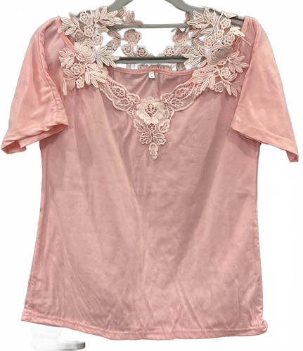 Womens pink cold shoulder - pink, lace