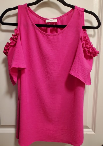 Hot pink ruched short sleeve - ruched, short-sleeve