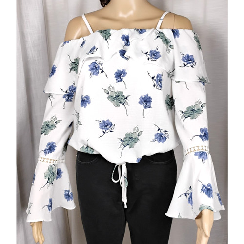 Floral blouson blouse cold - floral,